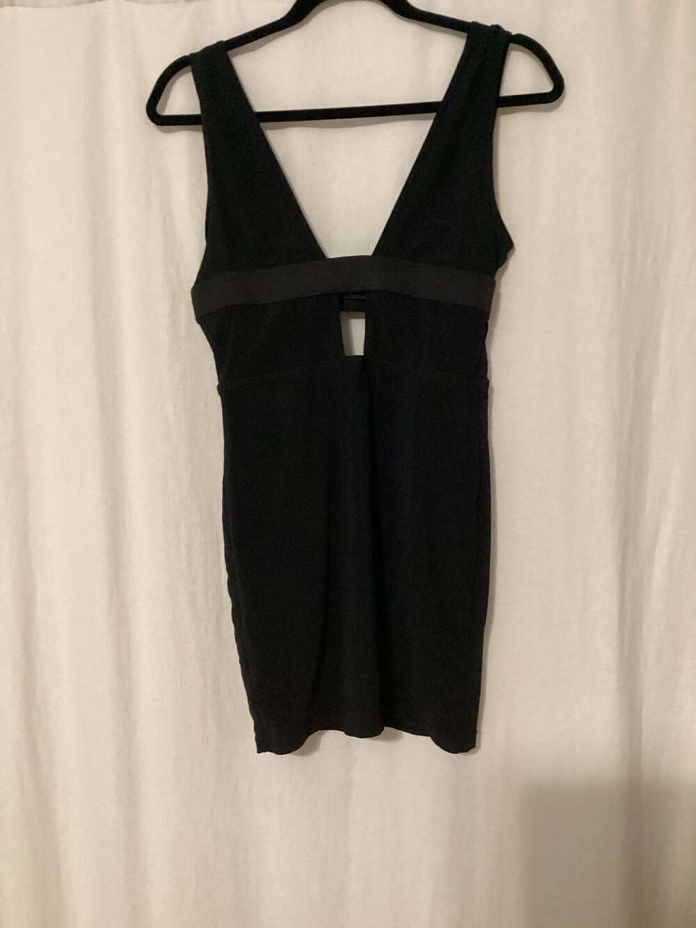 White Fox Black Cut Out V-Neck Mini Dress
